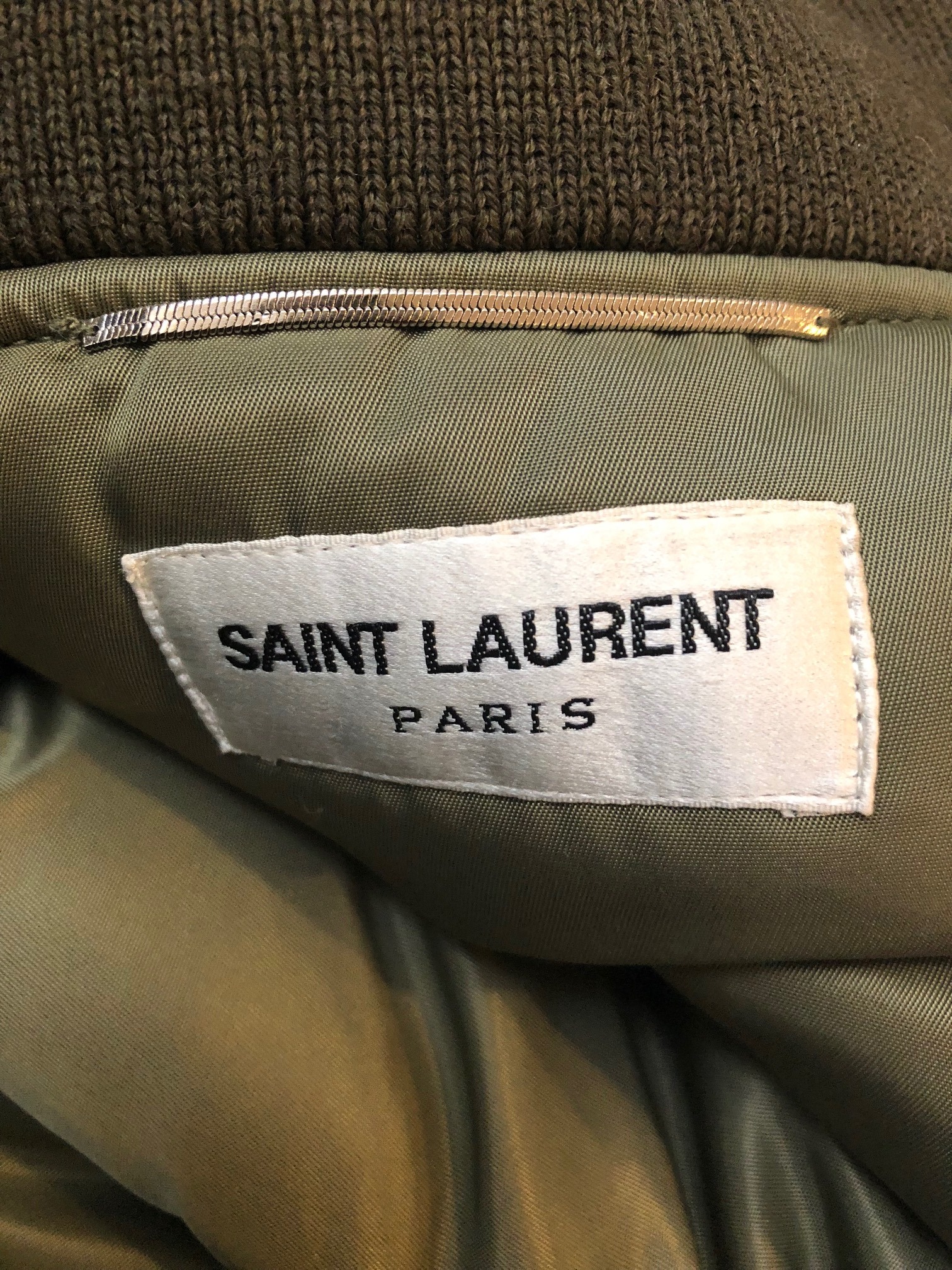 SAINT LAURENT Bomber Jacket In Kaki Nylon - Image 10