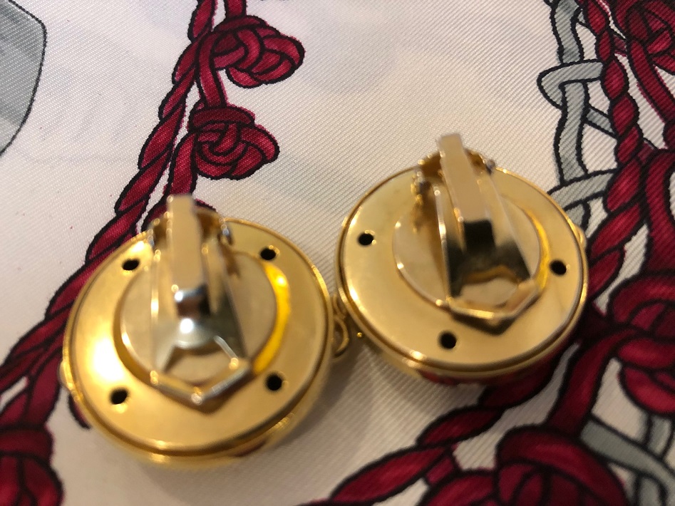 CELINE Clip Earrings Horse Carriage Logo - Image 5