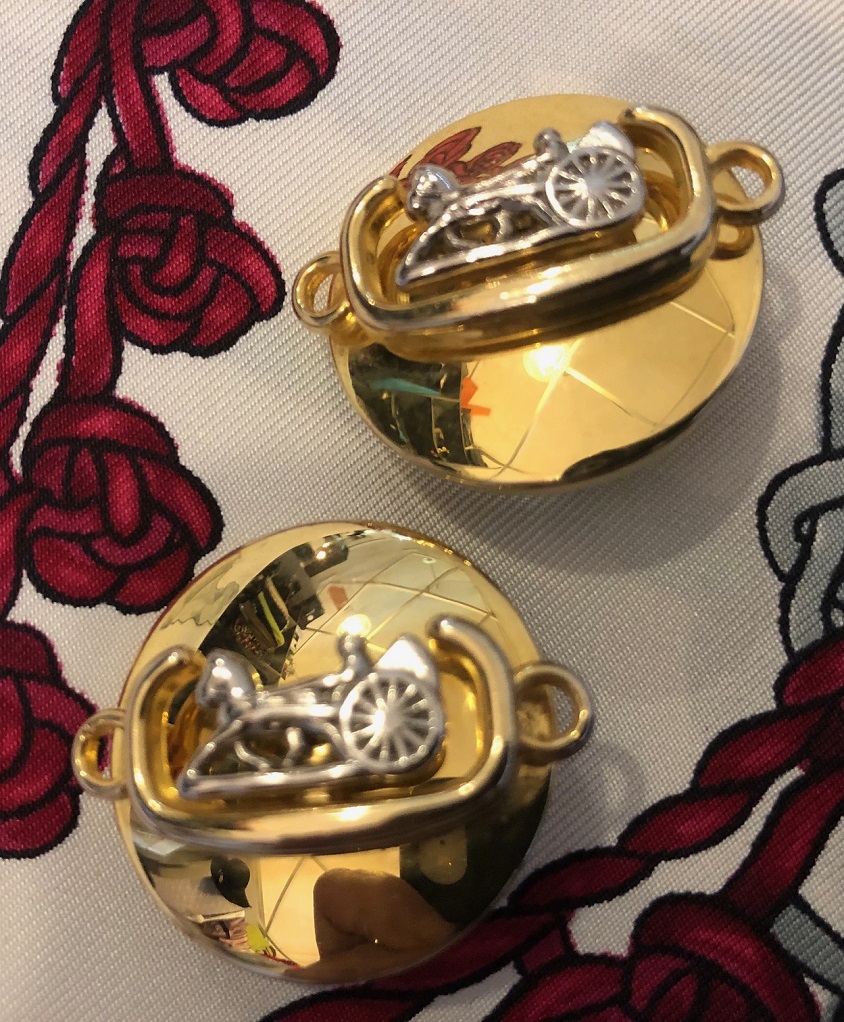 CELINE Clip Earrings Horse Carriage Logo - Image 4