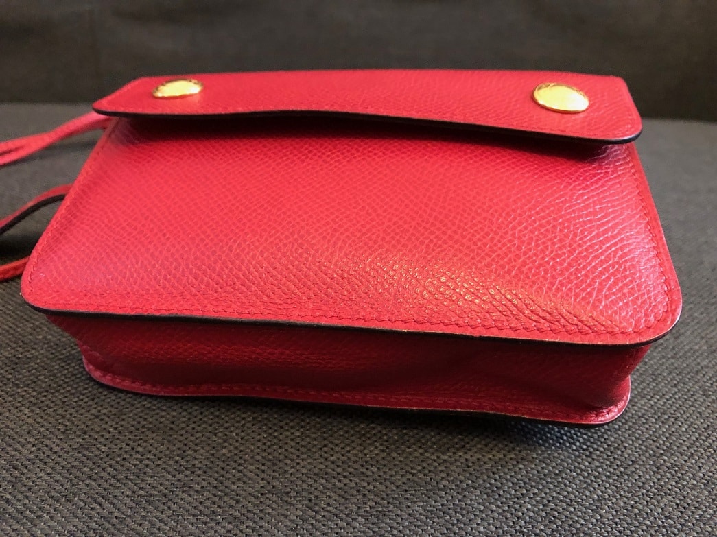 Hermès Red Leather Travel Clutch Fanny Pack Waist Belt Bag - Image 8
