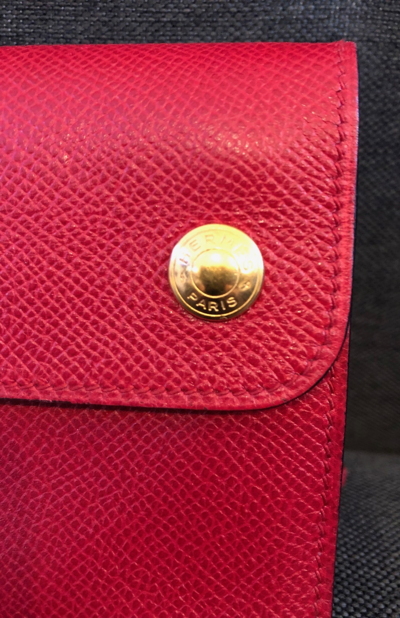 Hermès Red Leather Travel Clutch Fanny Pack Waist Belt Bag - Image 7