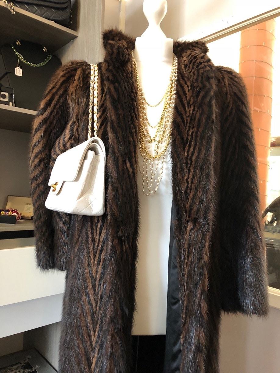 VINTAGE Mink Fur Coat Mahogany Full Length - Image 4