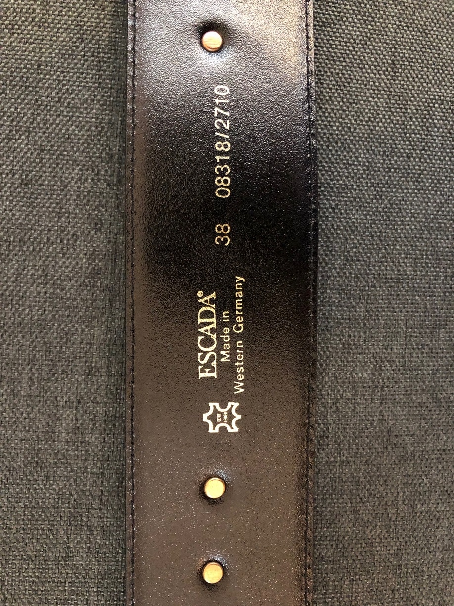 Escada Large Leather Bull Head Belt 1980s - Image 9