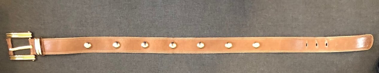 Escada Belt Leather Large Square Gold Buckle Vintage - Image 6
