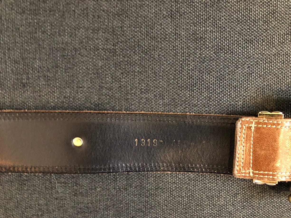 Escada Belt Leather Large Square Gold Buckle Vintage - Image 7