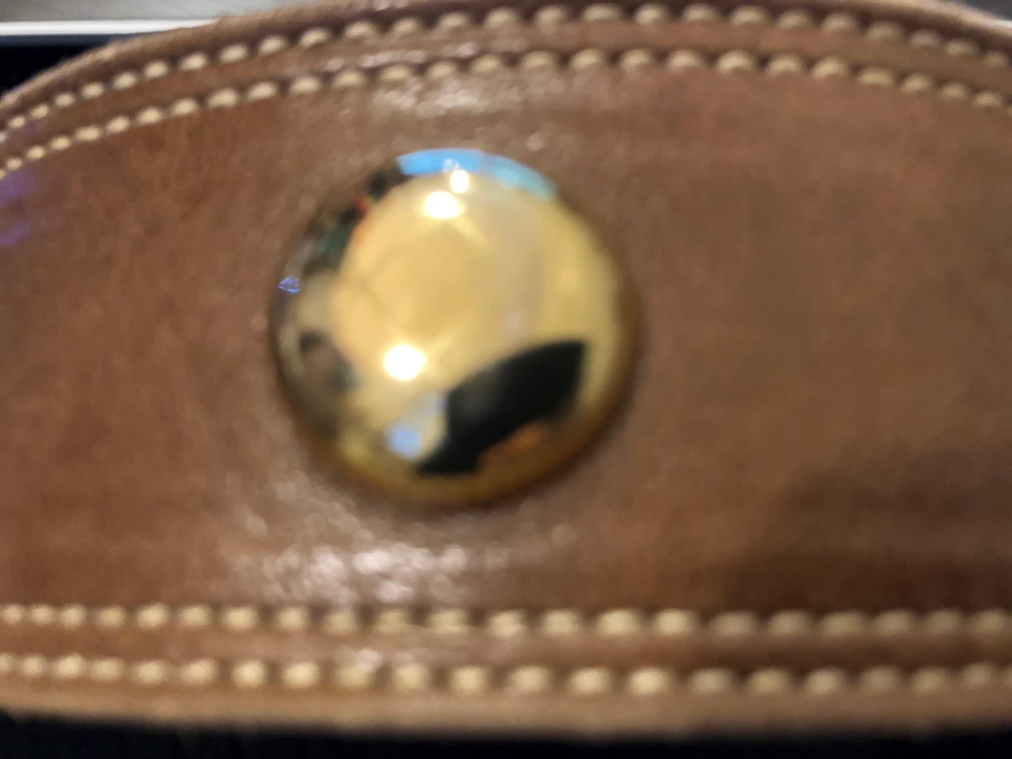 Escada Belt Leather Large Square Gold Buckle Vintage - Image 4