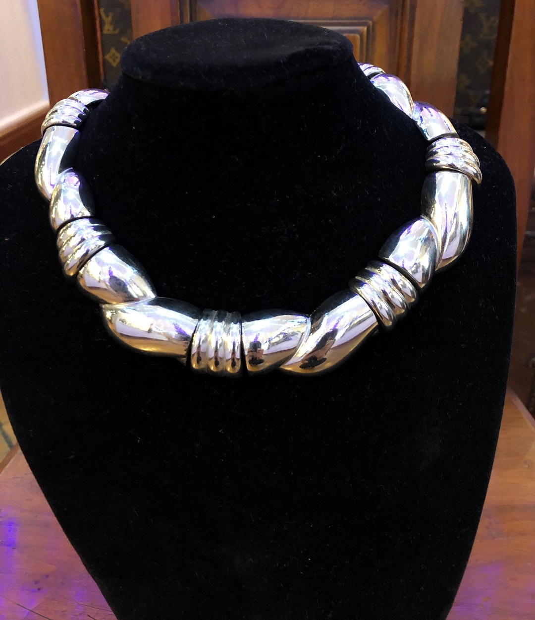 GIVENCHY Palladium Silver-Toned Curb Sculpted Necklace