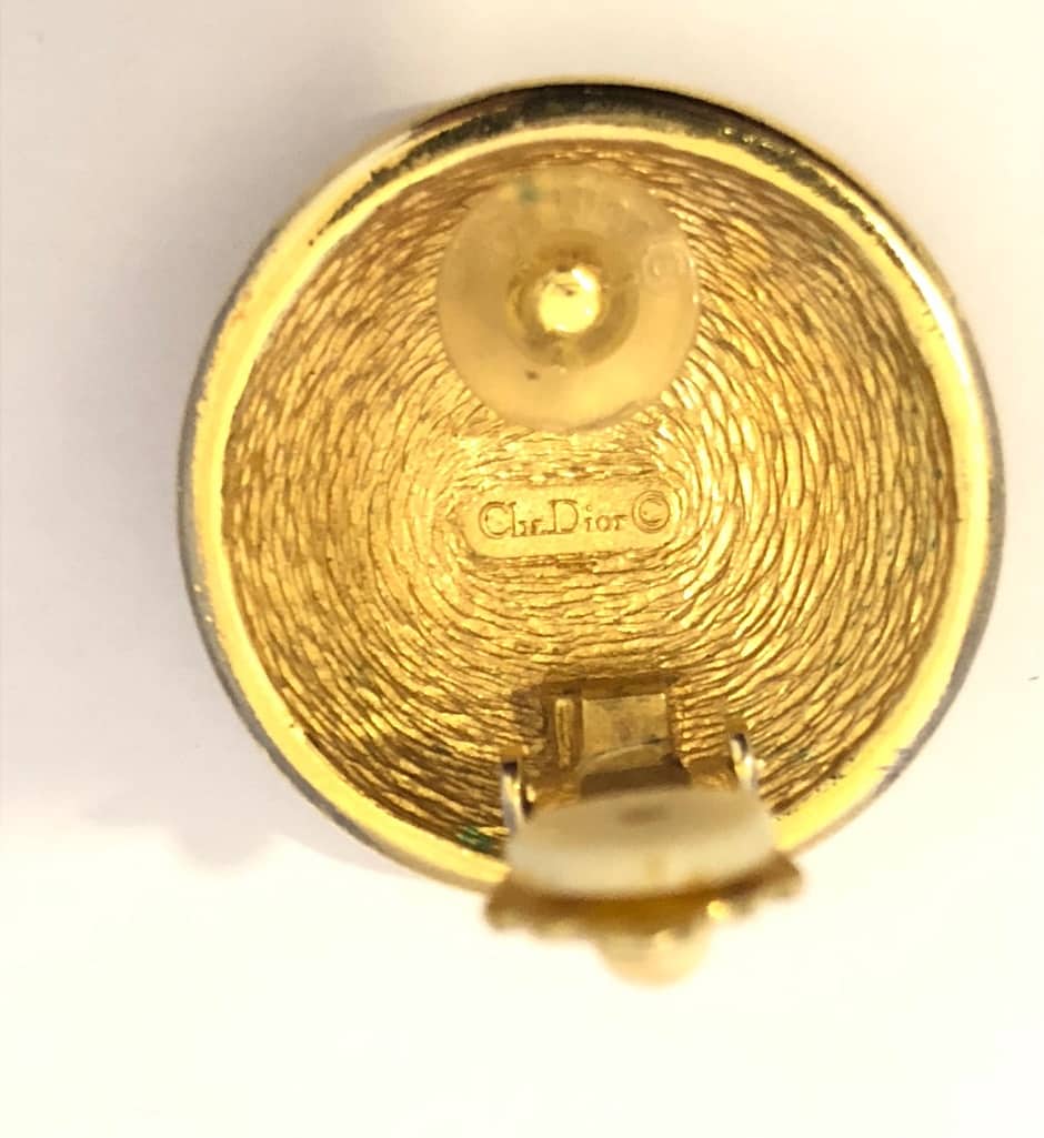Christian Dior CD Monogram Clip On Gold Earrings - Image 3