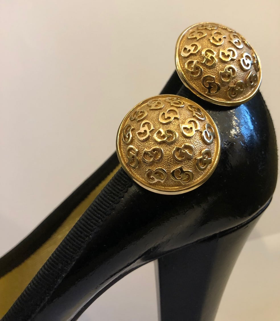 Christian Dior CD Monogram Clip On Gold Earrings