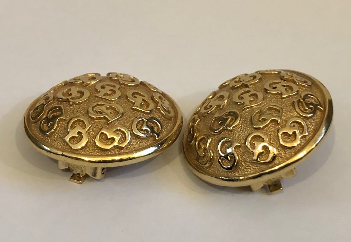 Christian Dior CD Monogram Clip On Gold Earrings - Image 6