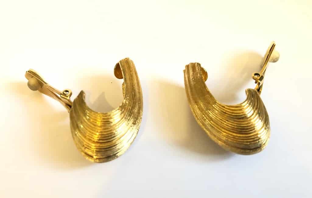 CHRISTIAN DIOR Vintage Hoop Earrings Gilded 1980s - Image 4