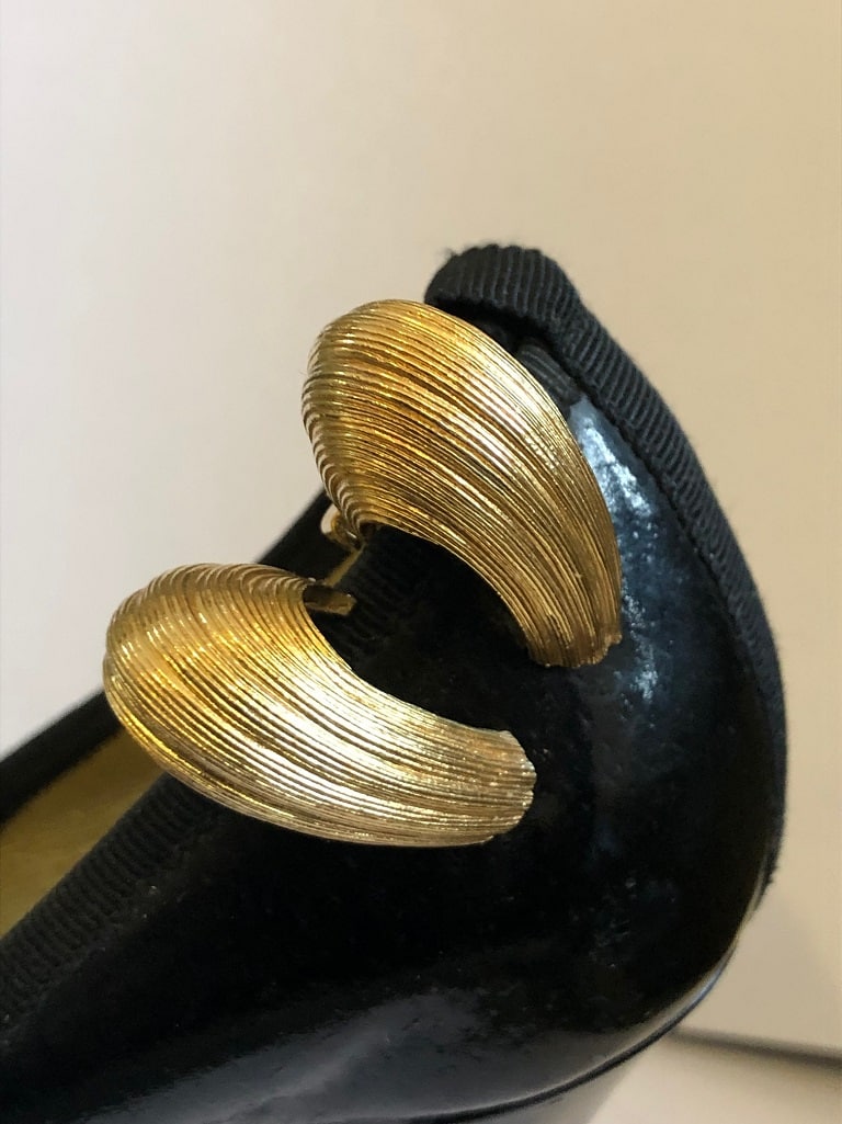 CHRISTIAN DIOR Vintage Hoop Earrings Gilded 1980s - Image 2
