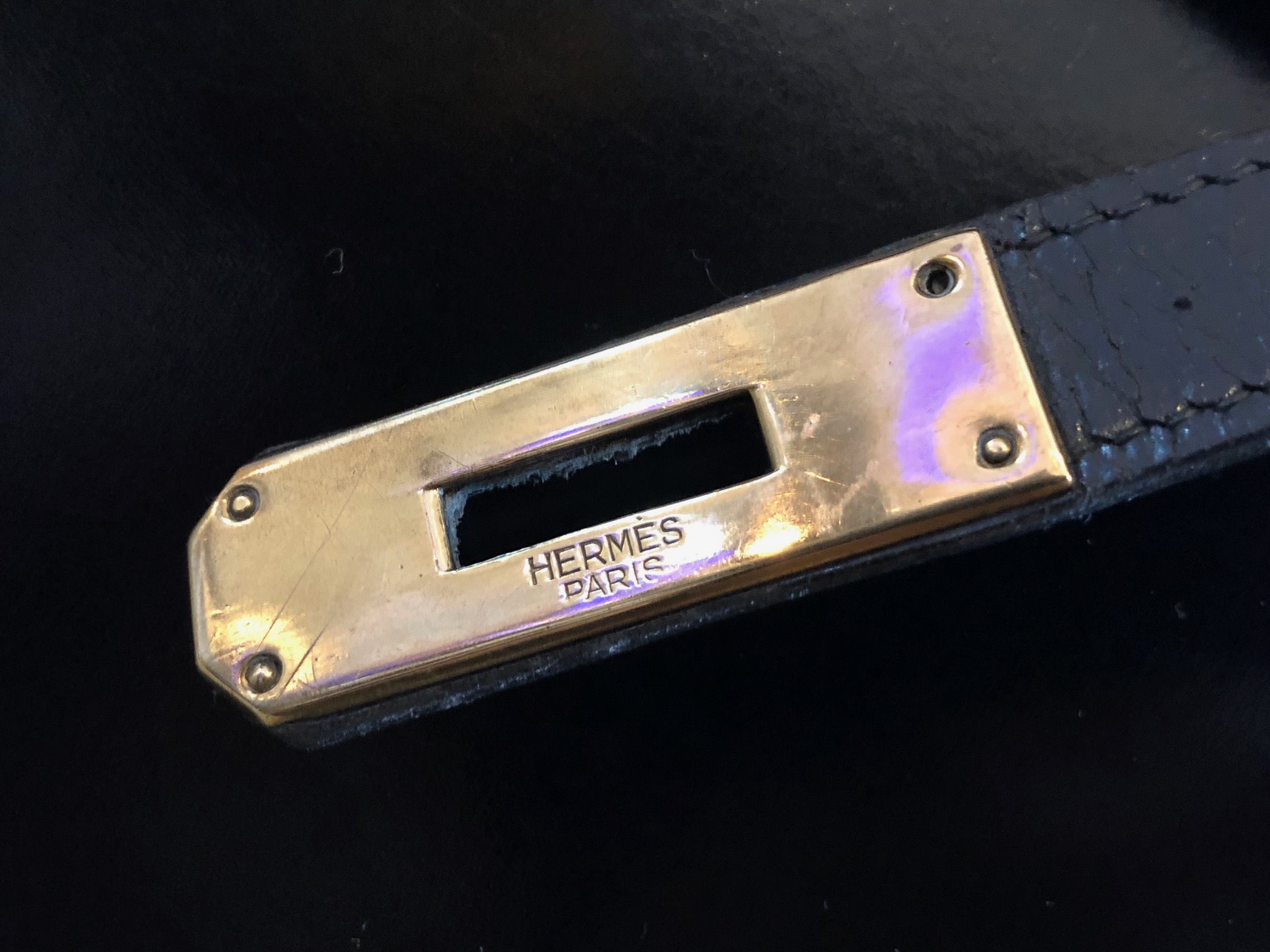 HERMÈS Kelly 32 Black Box Calf Leather Vintage Circa 1960s-1970s - Image 17