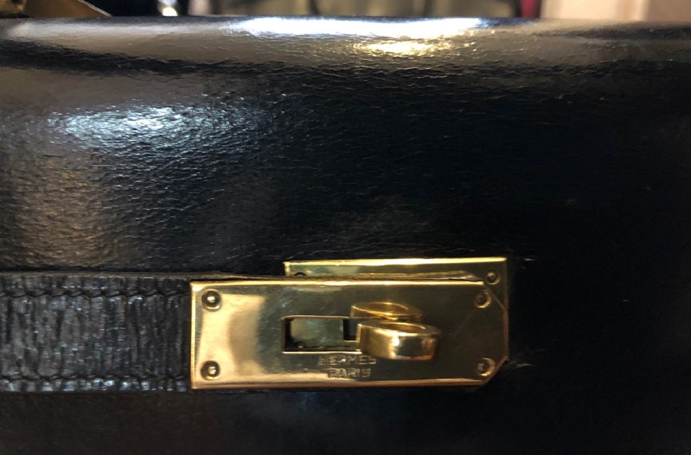 HERMÈS Kelly 32 Black Box Calf Leather Vintage Circa 1960s-1970s - Image 19