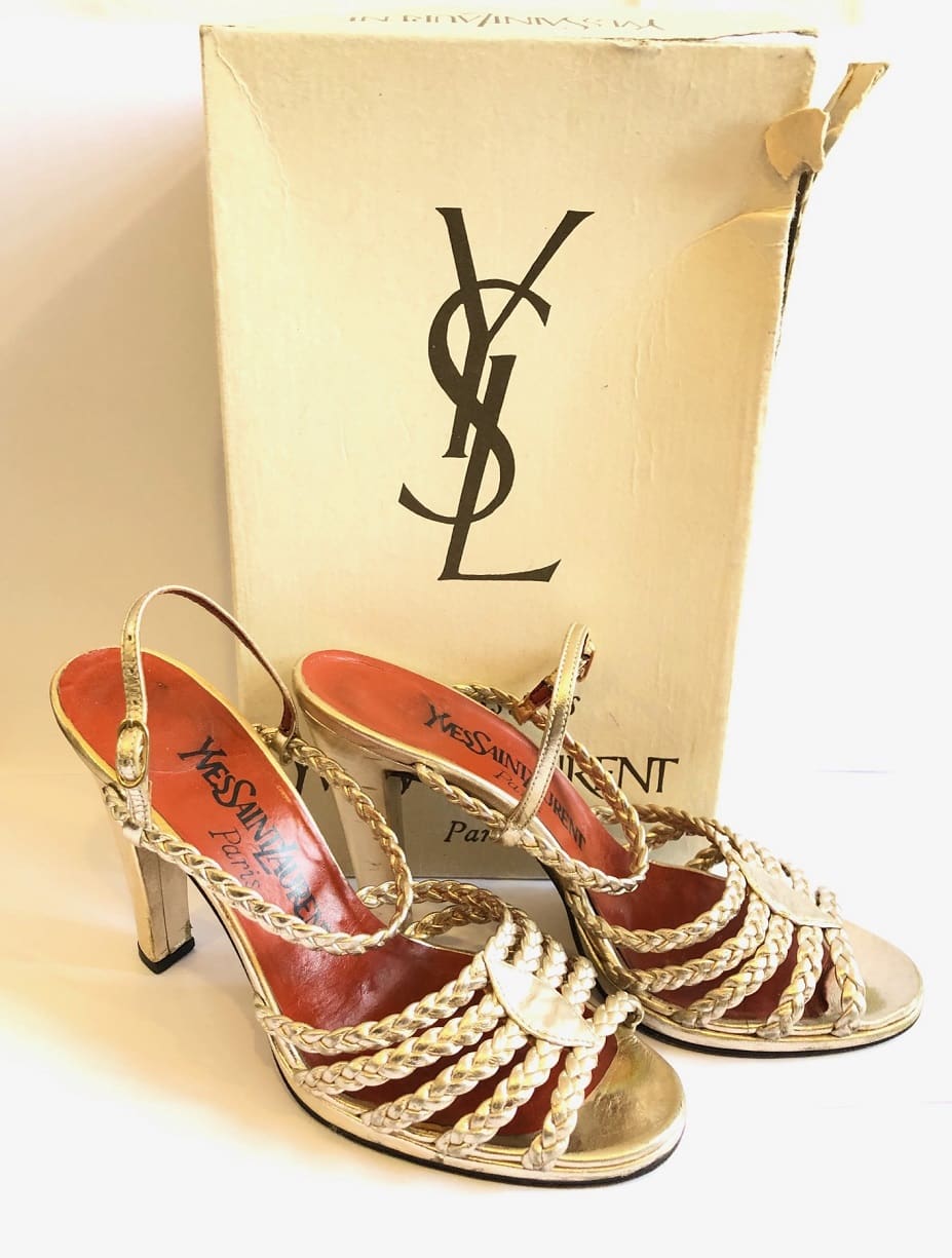 YVES SAINT-LAURENT Lace-Up Panelled Sandals