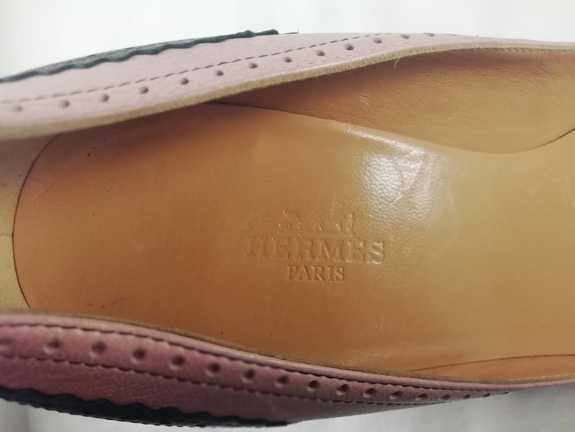 HERMÈS Heels Pumps Brogue Shoes Tricolour Vintage - Image 15