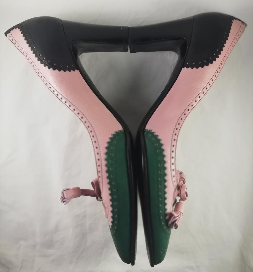 HERMÈS Heels Pumps Brogue Shoes Tricolour Vintage - Image 12