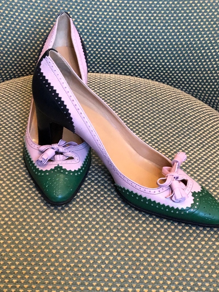 HERMÈS Heels Pumps Brogue Shoes Tricolour Vintage - Image 8