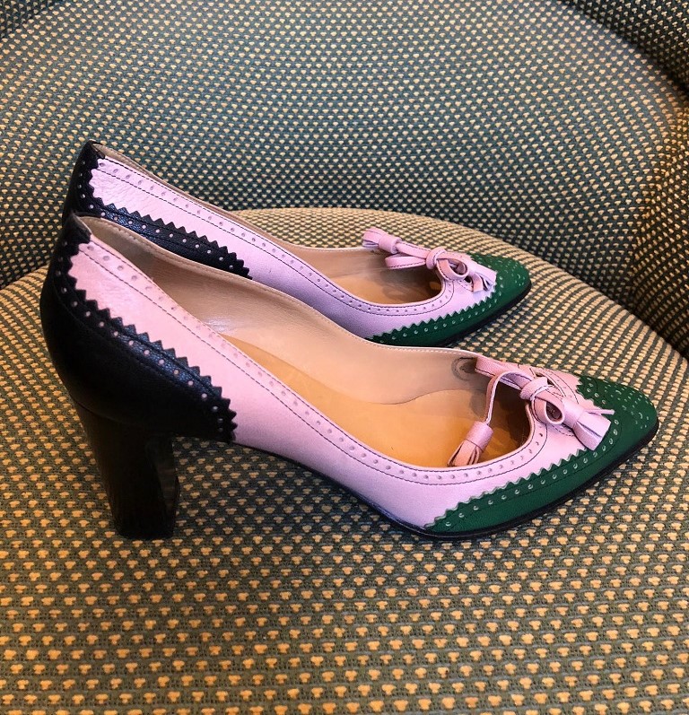 HERMÈS Heels Pumps Brogue Shoes Tricolour Vintage - Image 7