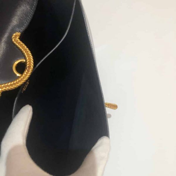 HERMÈS Vintage Box 25 Cordelière Gold Hardware Navy Blue Circa 1950s-60s - Image 17