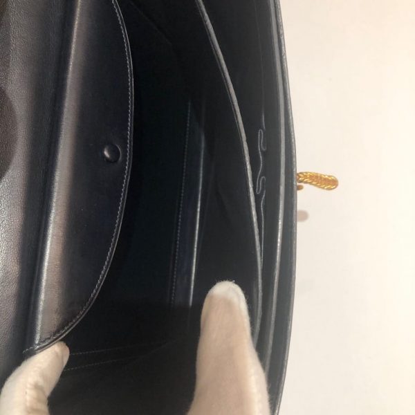 HERMÈS Vintage Box 25 Cordelière Gold Hardware Navy Blue Circa 1950s-60s - Image 19