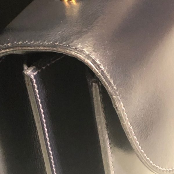 HERMÈS Vintage Box 25 Cordelière Gold Hardware Navy Blue Circa 1950s-60s - Image 20