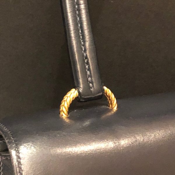 HERMÈS Vintage Box 25 Cordelière Gold Hardware Navy Blue Circa 1950s-60s - Image 21