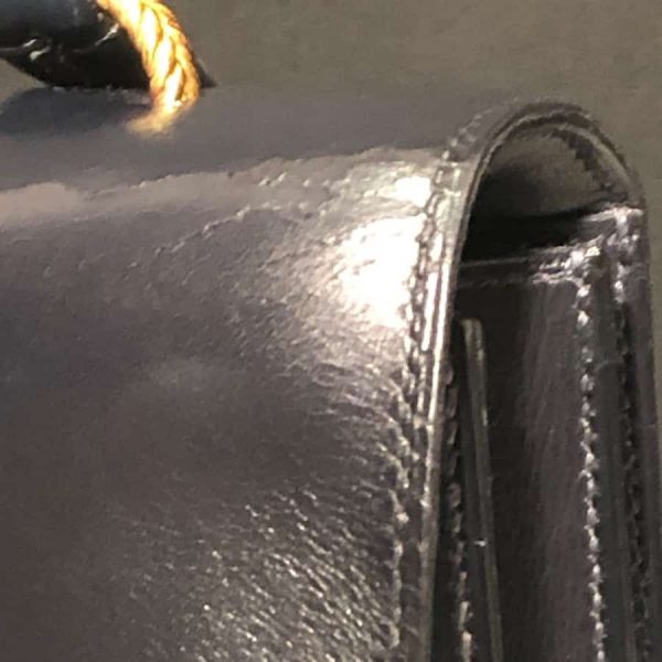 HERMÈS Vintage Box 25 Cordelière Gold Hardware Navy Blue Circa 1950s-60s - Image 22