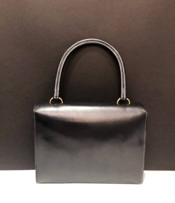 HERMÈS Vintage Box 25 Cordelière Gold Hardware Navy Blue Circa 1950s-60s - Image 11