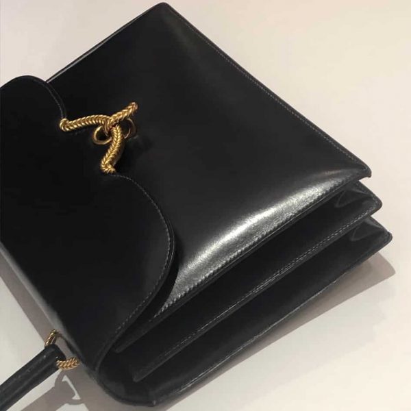 HERMÈS Vintage Box 25 Cordelière Gold Hardware Navy Blue Circa 1950s-60s - Image 5