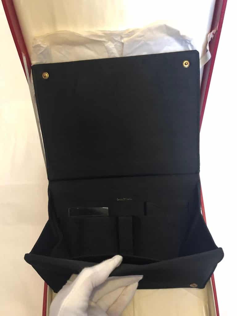 CARTIER 9ct Gold and Black Silk Evening Bag Vintage 1955 - Image 6