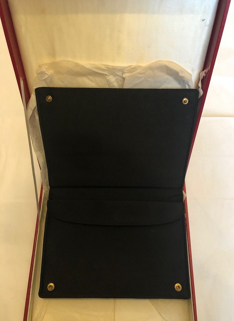 CARTIER 9ct Gold and Black Silk Evening Bag Vintage 1955 - Image 11