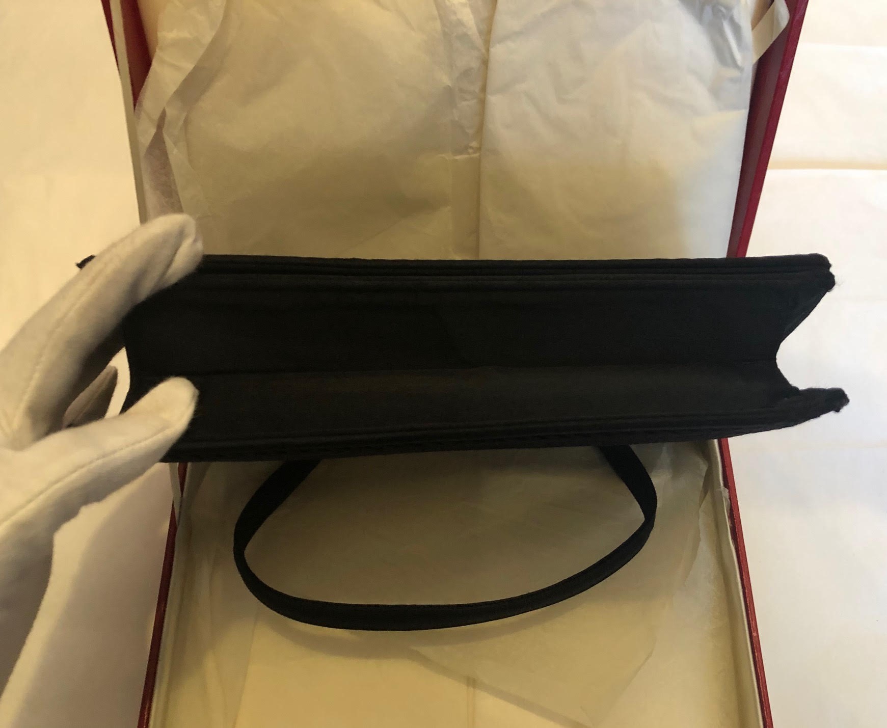 CARTIER 9ct Gold and Black Silk Evening Bag Vintage 1955 - Image 12