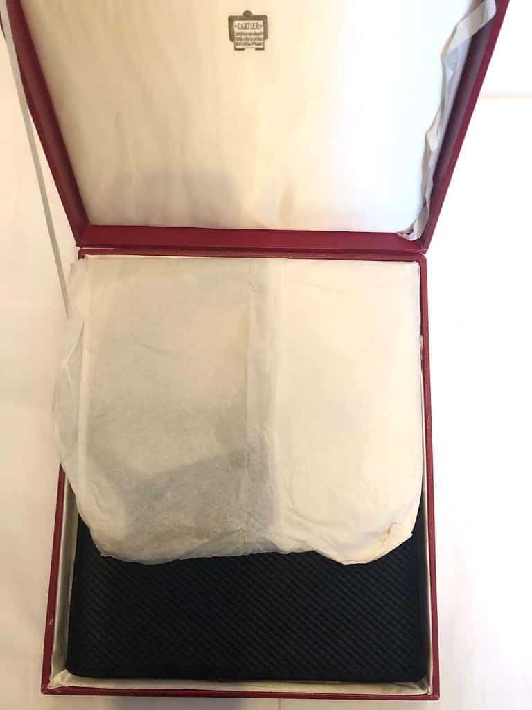 CARTIER 9ct Gold and Black Silk Evening Bag Vintage 1955 - Image 5