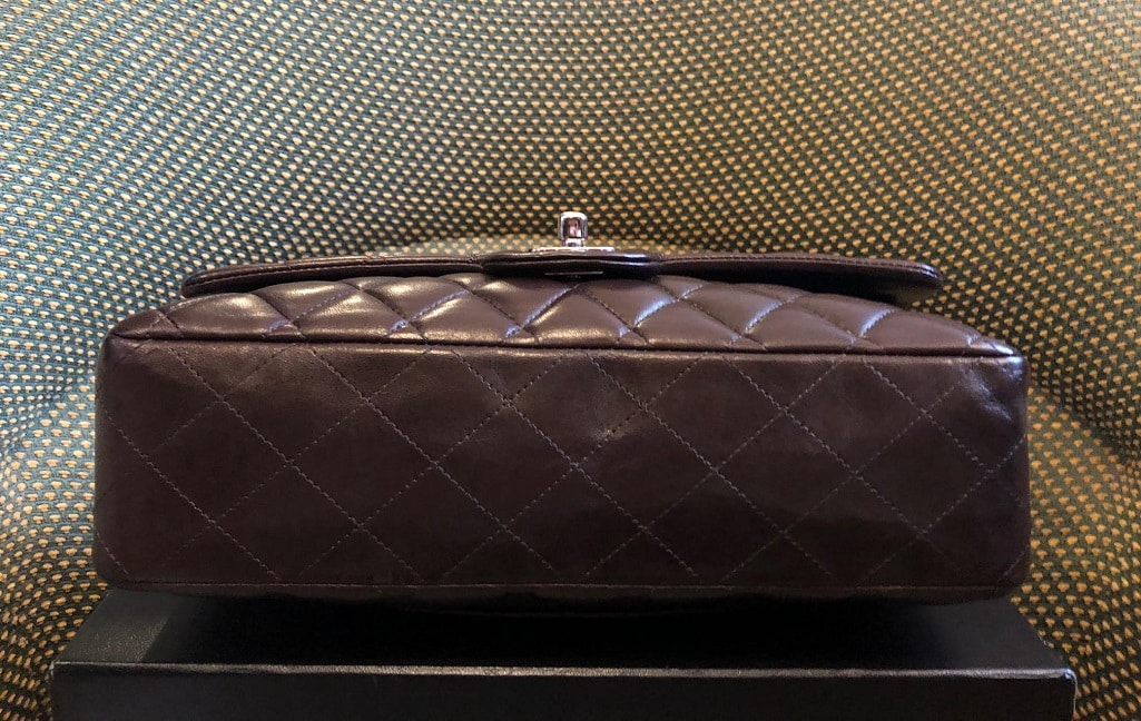 CHANEL Vintage Classic Double Flap Bag Quilted Lambskin Brown 25 - Image 8