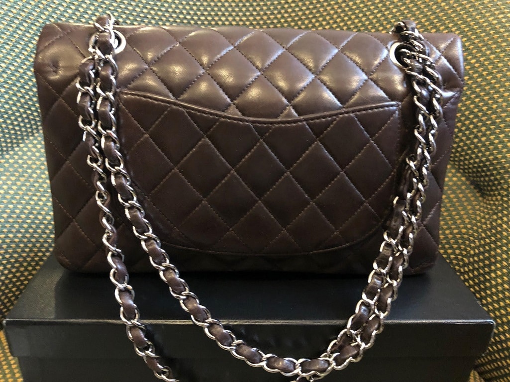 CHANEL Vintage Classic Double Flap Bag Quilted Lambskin Brown 25 - Image 5