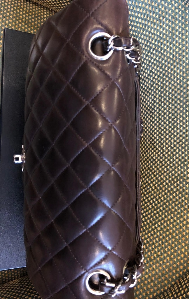 CHANEL Vintage Classic Double Flap Bag Quilted Lambskin Brown 25 - Image 9