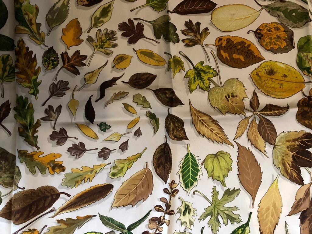 HERMES Scarf Leaves Feuilles d'Automne Tourbillons Vintage - Image 3