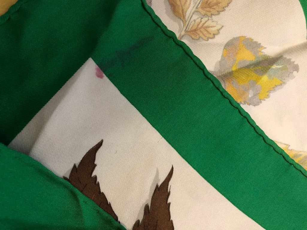 HERMES Scarf Leaves Feuilles d'Automne Tourbillons Vintage - Image 5