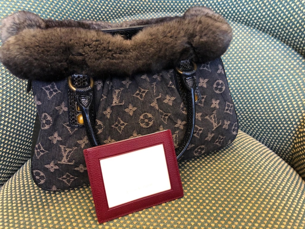 LOUIS VUITTON PM Bag Limited Edition Denim Chinchilla Trapeze AS NEW - Image 13