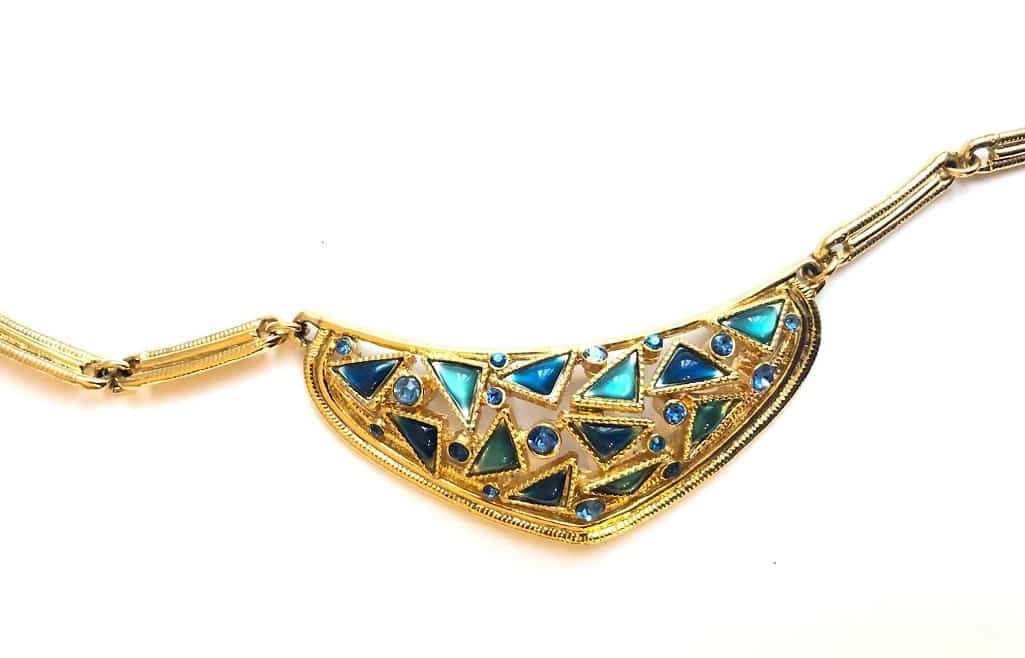 Necklace And Two Earrings Set Art Deco Style ORENA Paris 1980s - Image 2