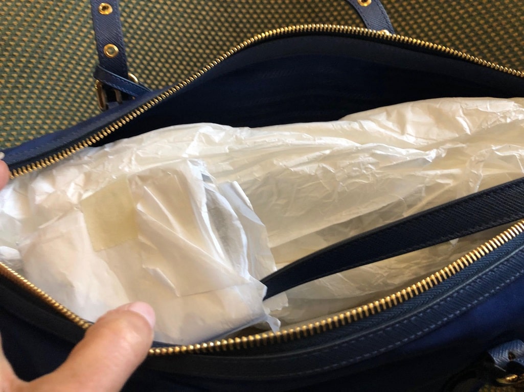 PRADA Tote Bag Tessuto Nylon Saffian Leather Trim Royal Blue PRISTINE CONDITION - Image 6