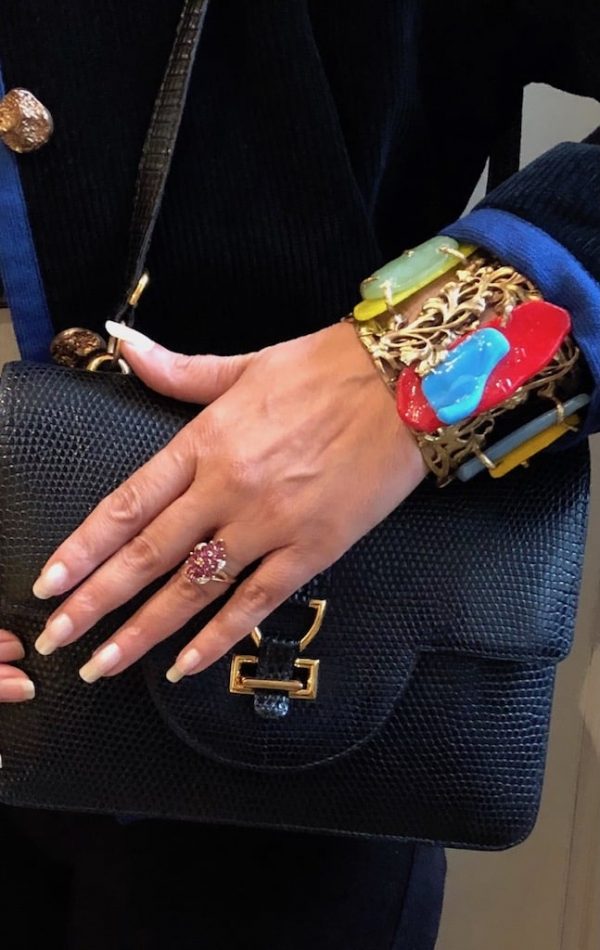 NINA RICCI Cuff Bracelet Multicoloured Resin Vintage Catwalk Piece