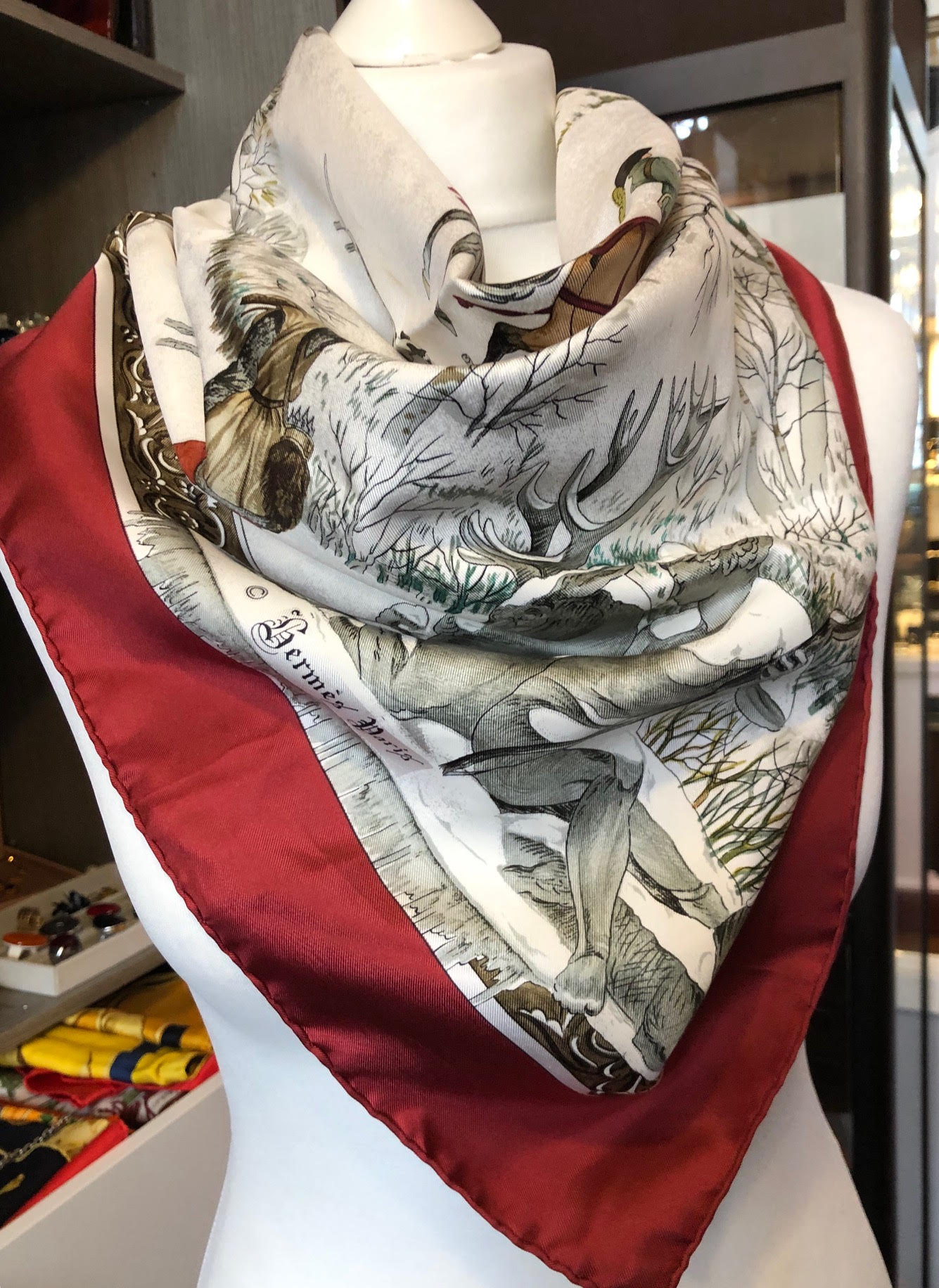 HERMES L'Hiver Silk Scarf by Ledoux Vintage - Image 10