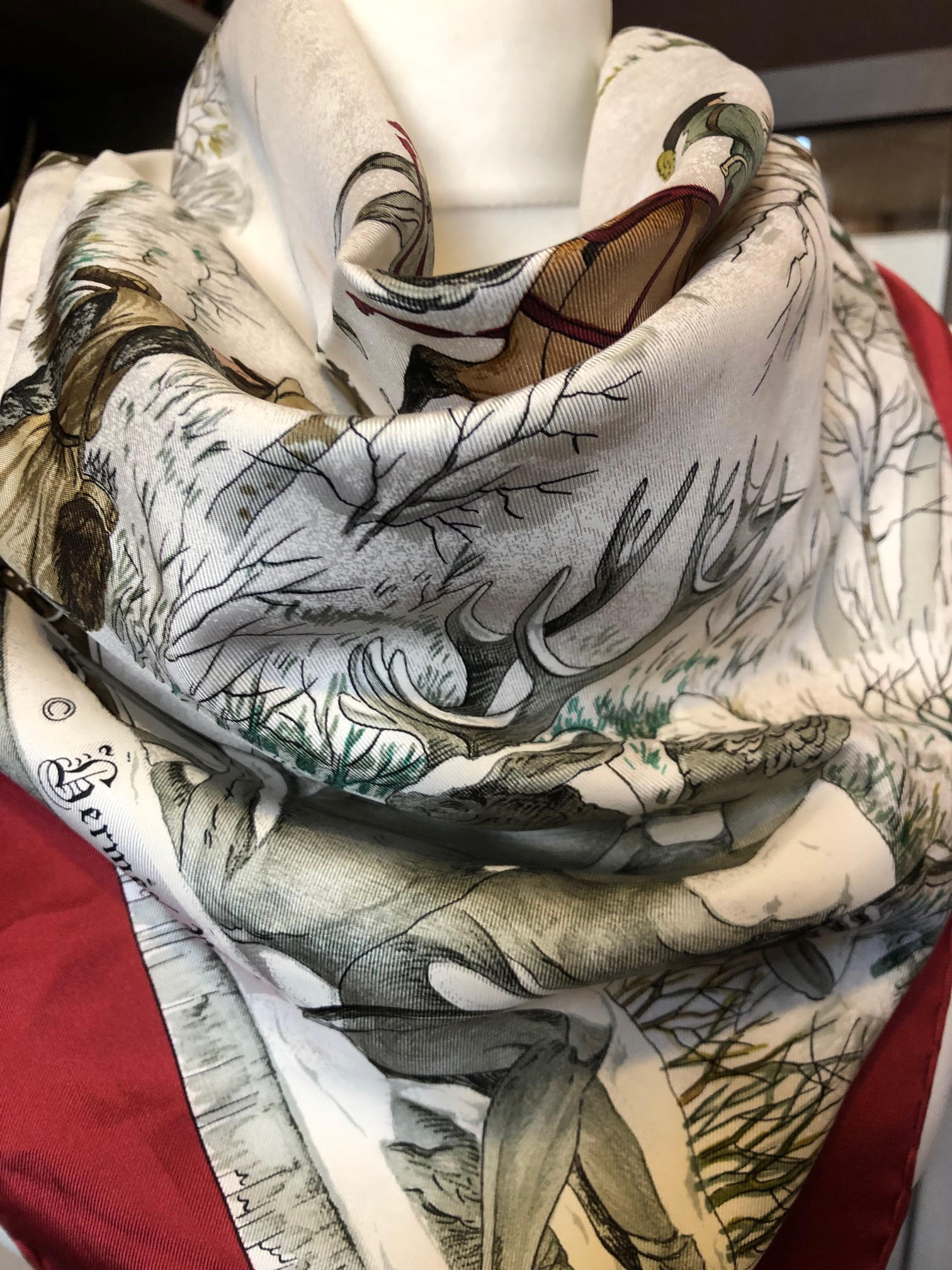 HERMES L'Hiver Silk Scarf by Ledoux Vintage