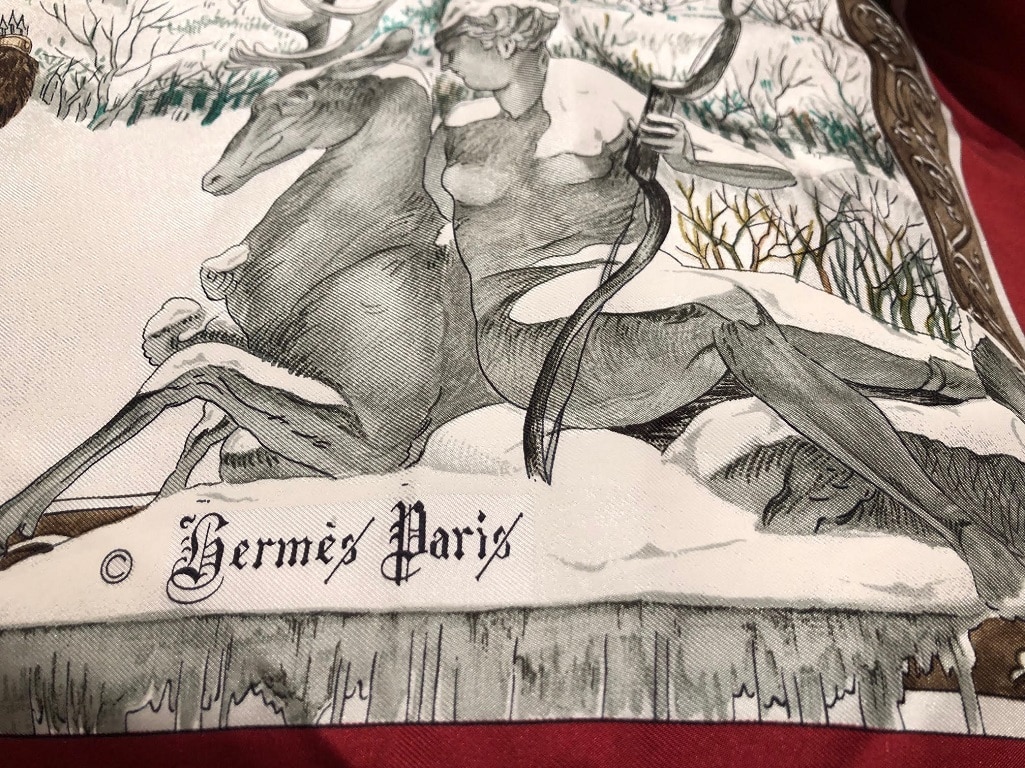 HERMES L'Hiver Silk Scarf by Ledoux Vintage - Image 6