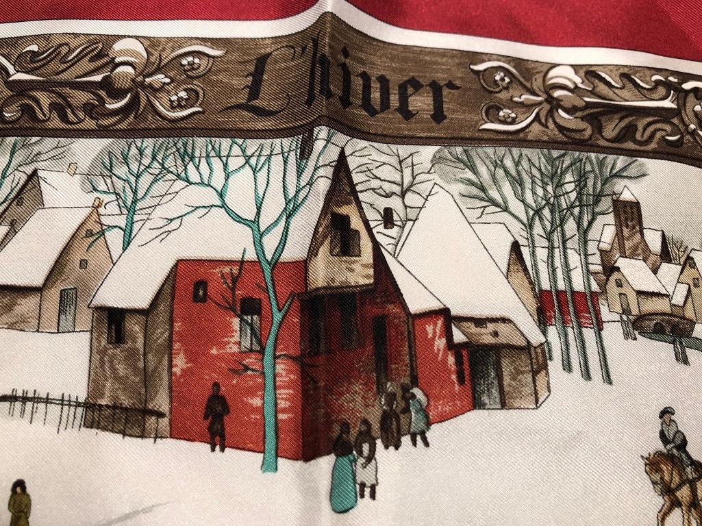 HERMES L'Hiver Silk Scarf by Ledoux Vintage - Image 3