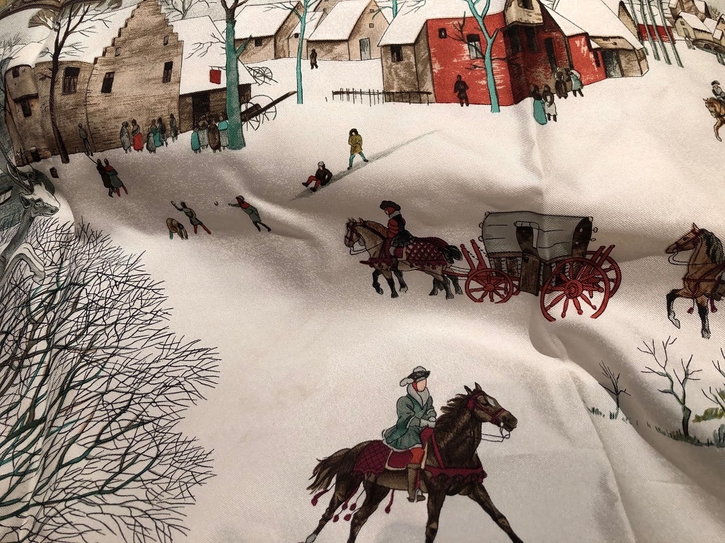 HERMES L'Hiver Silk Scarf by Ledoux Vintage - Image 2