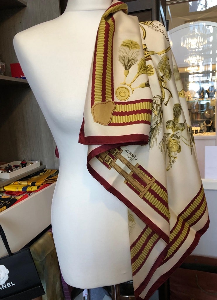 HERMÈS Panache & Fantaisie Scarf RARE Early Issue Hugo Grygkar 1958