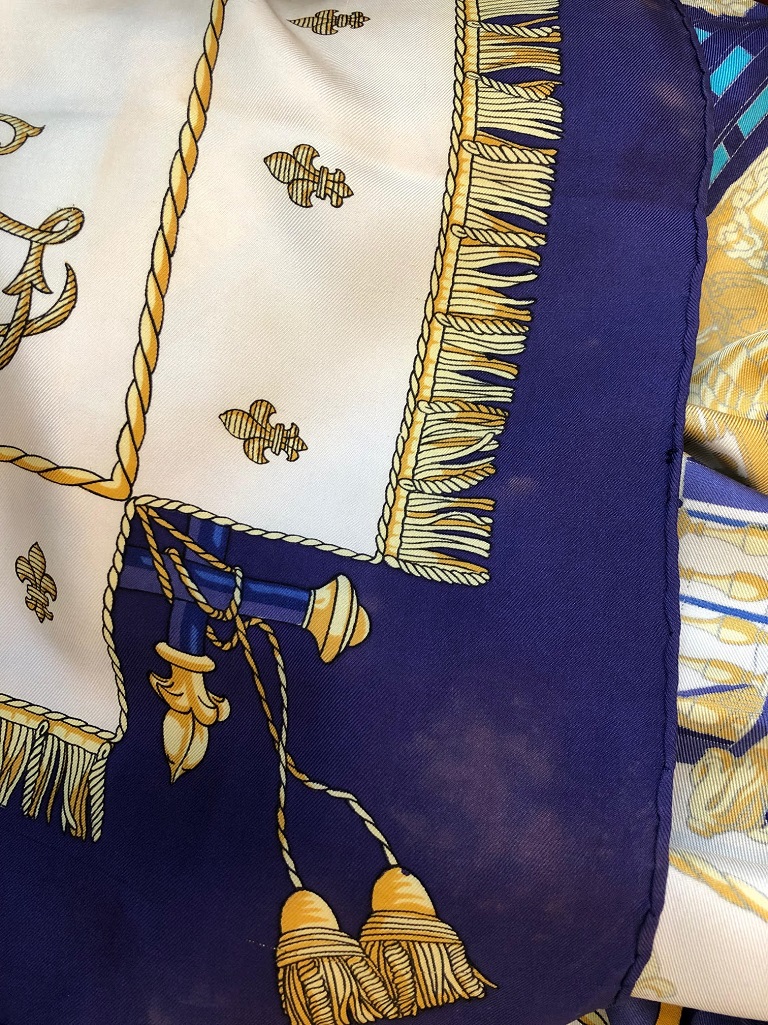 HERMES Vintage Vue Du Carrosse de la Galère la Rèale Silk Scarf Circa 1953 - Image 12
